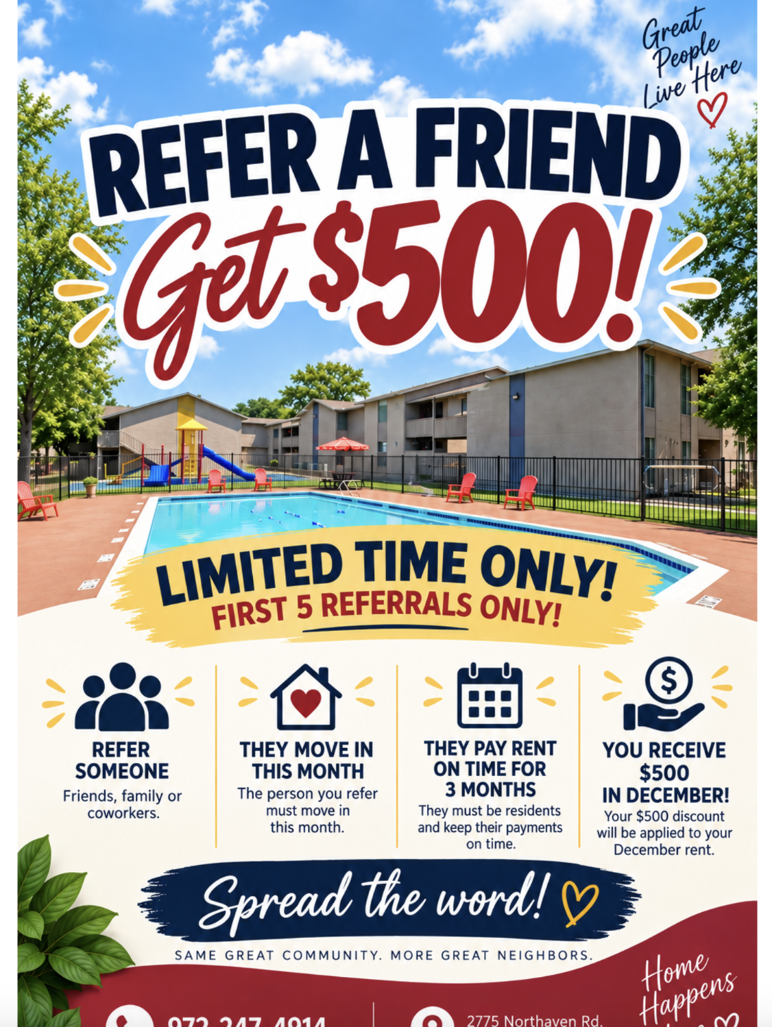 Sierra Vista Apartments referral flyer